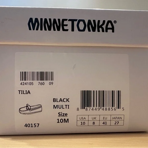 Minnetonka Tilia Moccasins / Black Multi / sz 10 - Picture 6 of 6